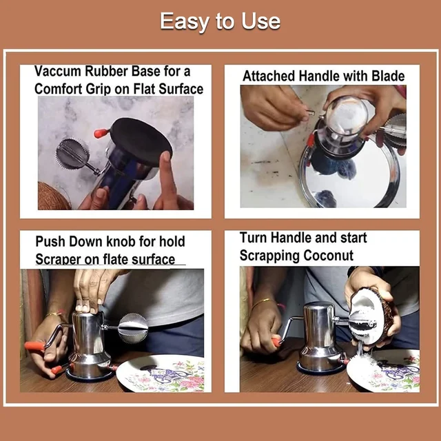 Coconut Scraper Manual Steel – Durable Kitchen Tool | Styleva