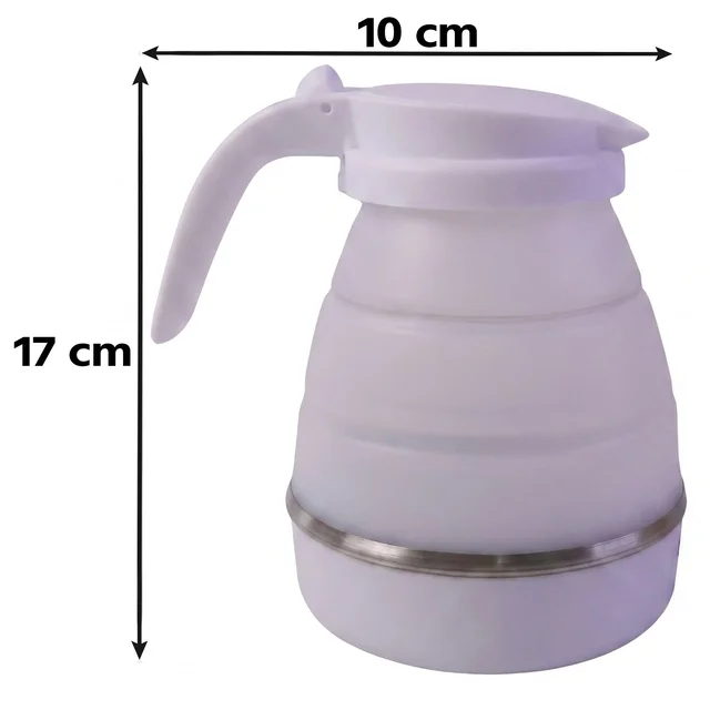 Collapsible Travel Electric Kettle 600ml Foldable Silicone Water Boiler (1 Pc)