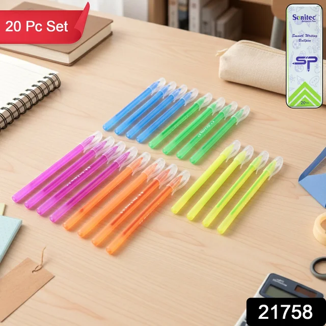 Colorful Ballpoint Pen Set – Smooth & Vibrant 20 Pcs Writing Pack