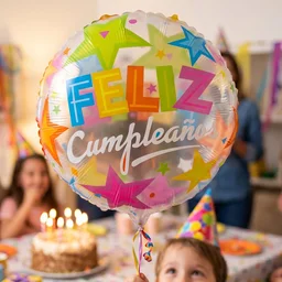 Colorful Feliz Cumpleaños Foil Balloon – Bright Birthday Decoration