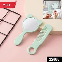Comb and Mirror Grooming Kit – Compact 2-in-1 Vanity Set for Girls