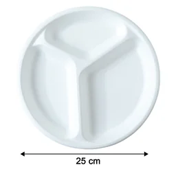 Compostable 10 Inch 3-Compartment Bagasse Plate – Leak-Resistant & Eco-Friendly