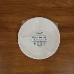 Compostable 10 Inch 3-Compartment Bagasse Plate – Leak-Resistant & Eco-Friendly