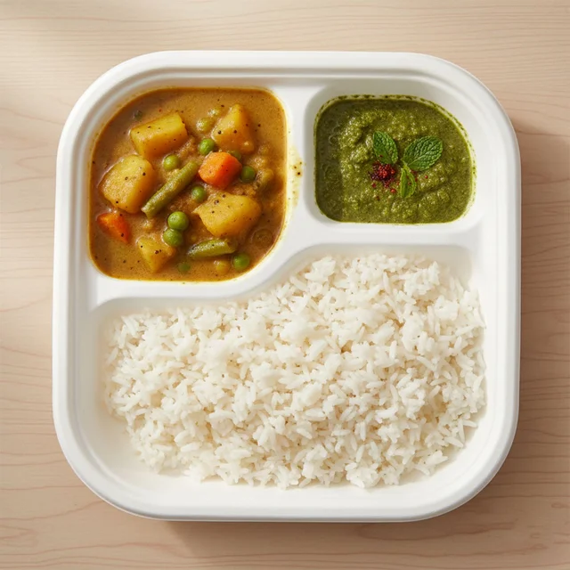 Compostable Bagasse 3-Compartment Meal Plate – Eco-Friendly & Sturdy