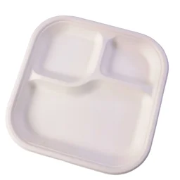 Compostable Bagasse 3-Compartment Meal Plate – Eco-Friendly & Sturdy