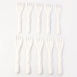 Compostable Bagasse Forks – Strong Eco-Friendly Disposable Cutlery 10-Pack