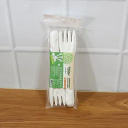 Compostable Bagasse Forks – Strong Eco-Friendly Disposable Cutlery 10-Pack