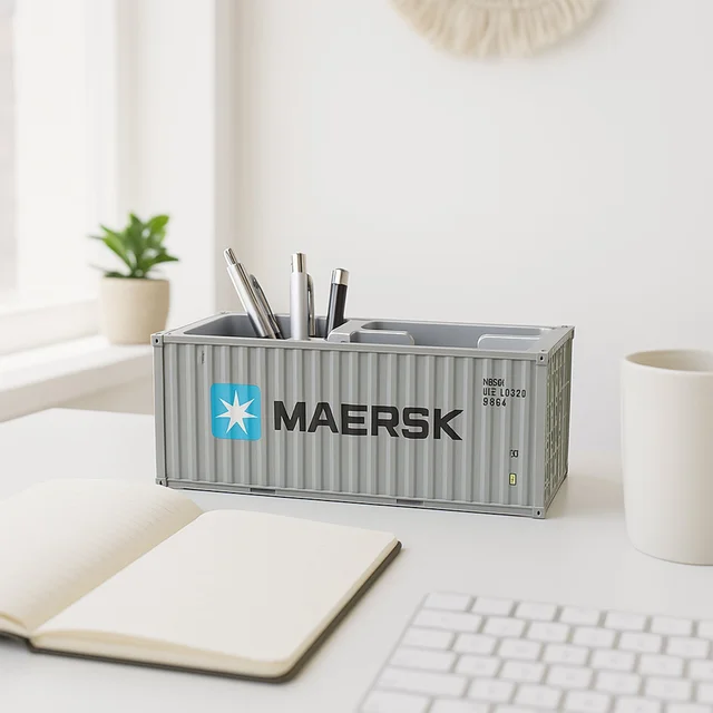Container-Style Desk Organizer – Durable Multi-Compartment Storage Box