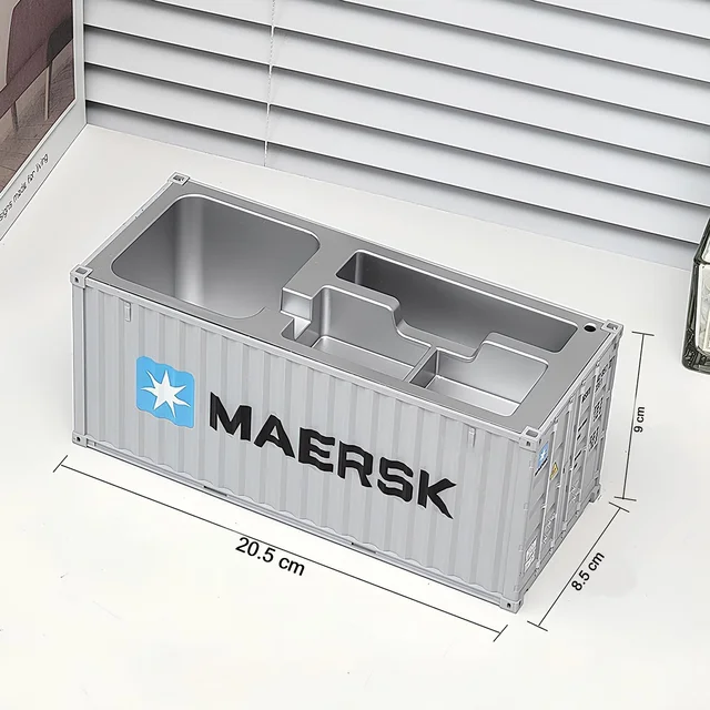 Container-Style Desk Organizer – Durable Multi-Compartment Storage Box