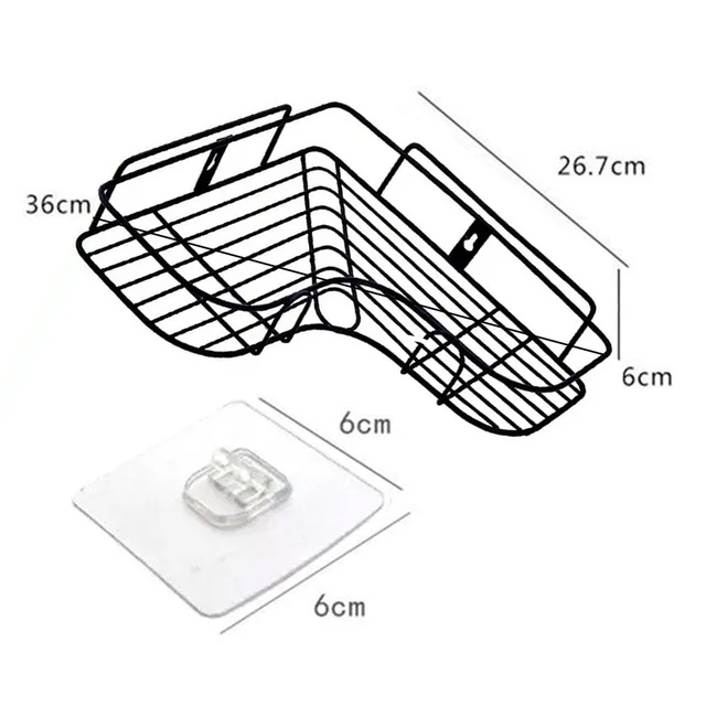 Corner Shelf Organiser – Stainless Steel Self-Adhesive | Bathora