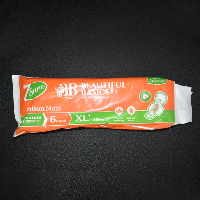Cotton Maxi XL+ Sanitary Pads – 280mm Super Absorbent Protection