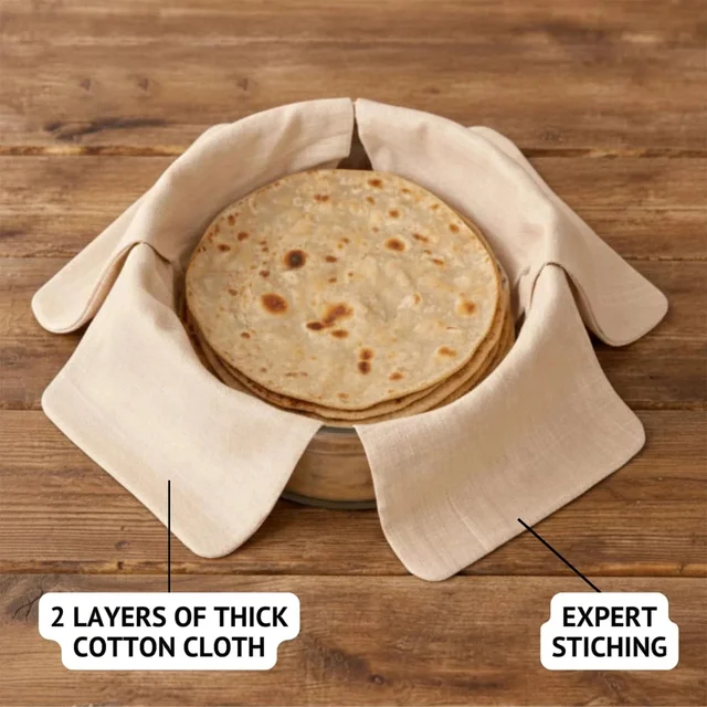 Cotton Roti Cloth Cover – Keep Rotis Warm & Soft Pack of 2
