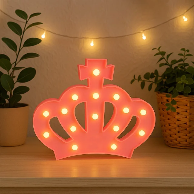 Crown LED Night Light – Battery Operated Decorative Lamp