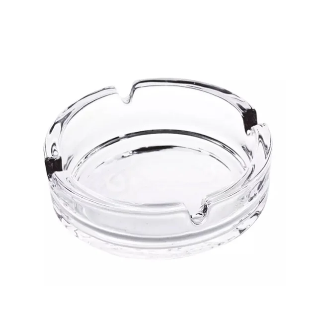 Crystal Glass Ashtray – Elegant Round Cigar & Cigarette Decor | Styleva