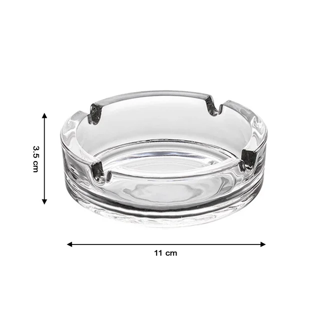 Crystal Glass Ashtray – Elegant Round Cigar & Cigarette Decor | Styleva