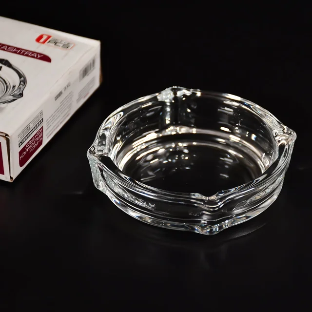 Crystal Glass Ashtray – Elegant Round Design for Home & Office | Styleva