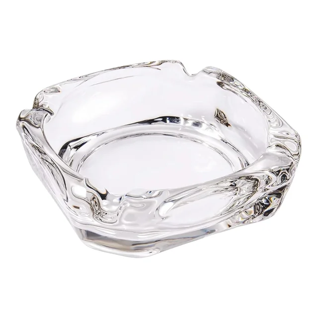 Crystal Glass Ashtray – Elegant Tabletop Decor | Organivo