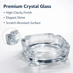 Crystal Glass Ashtray – Elegant Tabletop Decor | Organivo