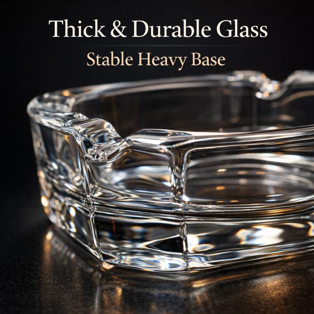 Crystal Glass Ashtray – Elegant Tabletop Decor | Organivo