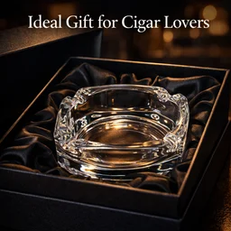 Crystal Glass Ashtray – Elegant Tabletop Decor | Organivo