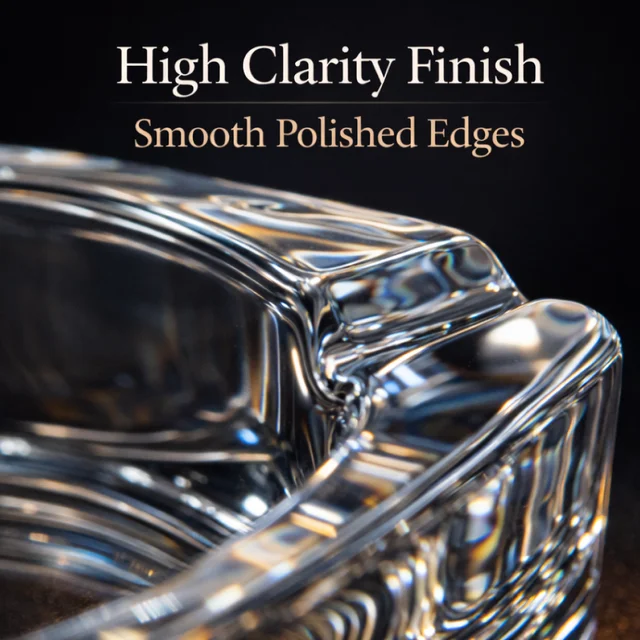 Crystal Glass Ashtray – Elegant Tabletop Decor | Organivo