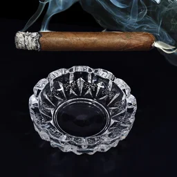 Crystal Glass Ashtray – Round Cigar & Cigarette | Styleva