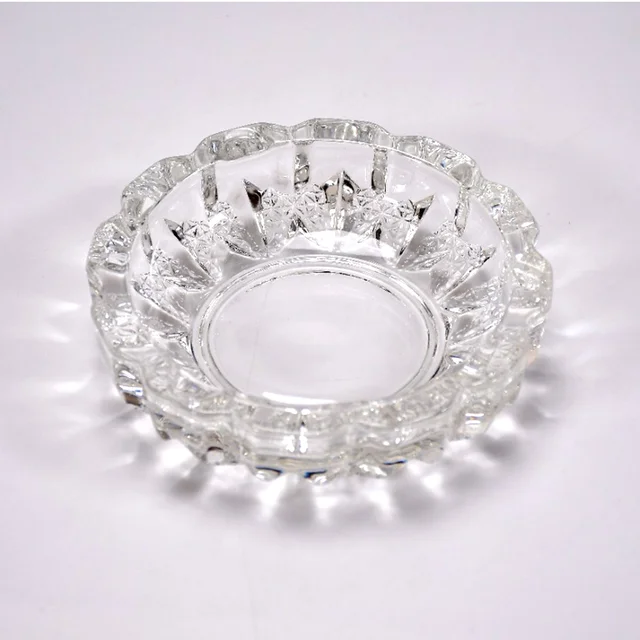 Crystal Glass Ashtray – Round Cigar & Cigarette | Styleva