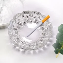 Crystal Glass Ashtray – Round Cigar & Cigarette | Styleva