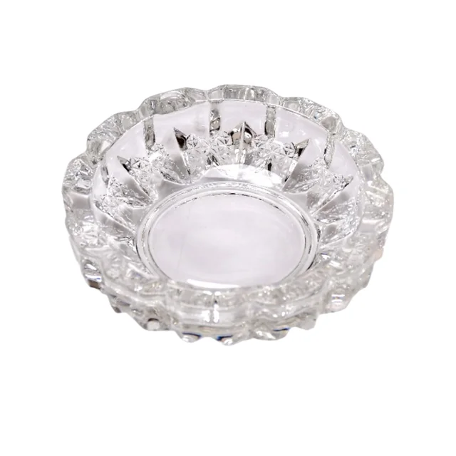 Crystal Glass Ashtray – Round Cigar & Cigarette | Styleva
