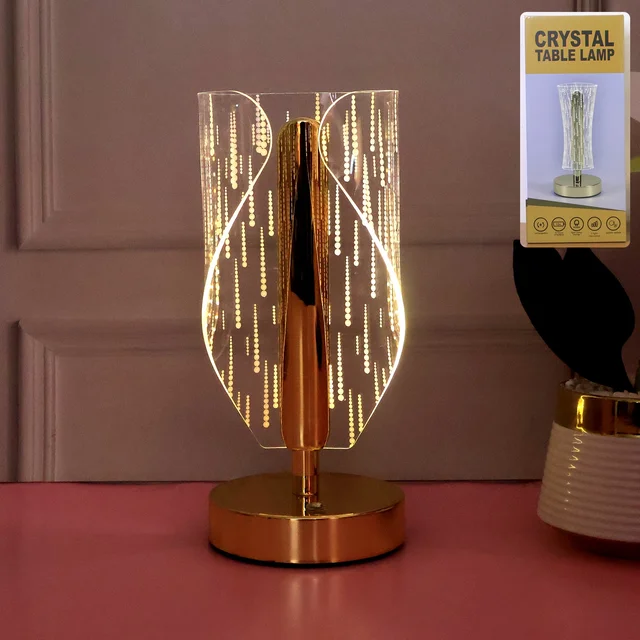 Crystal LED Table Lamp – Elegant Modern Bedside Lighting