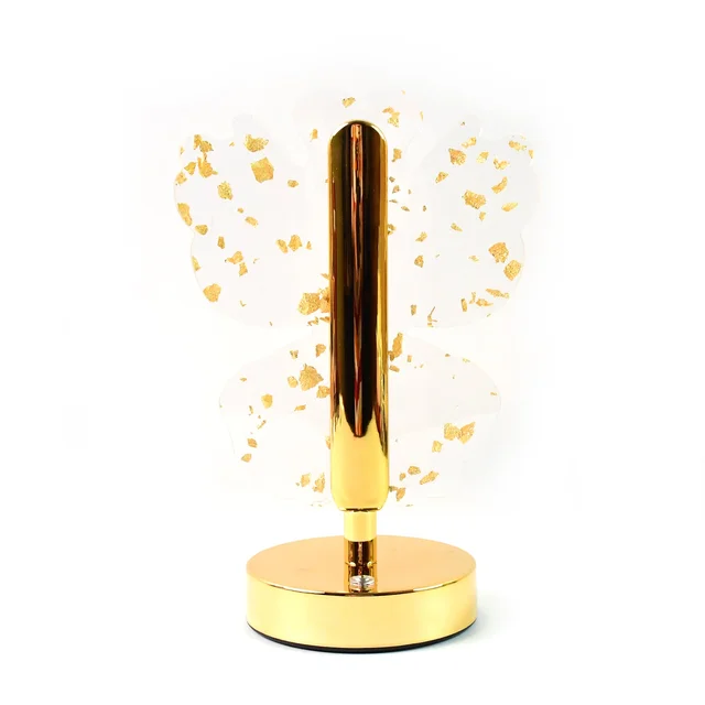 Crystal LED Table Lamp – Luxury Golden Butterfly Accent