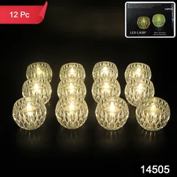 Crystal Style LED Decorative Lamps – Set of 12 Flameless Candles