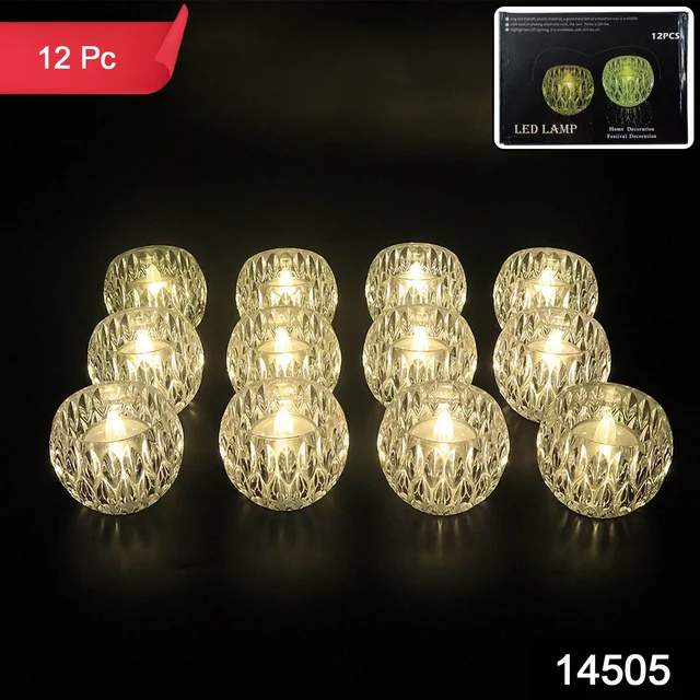 Crystal Style LED Decorative Lamps – Set of 12 Flameless Candles