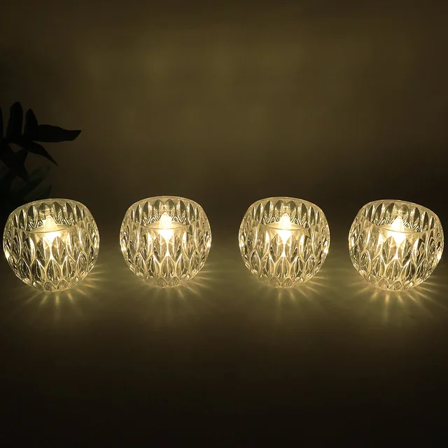 Crystal Style LED Decorative Lamps – Set of 12 Flameless Candles