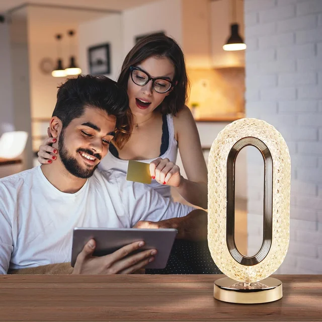 Crystal Table Lamp – 3-Way Dimmable Touch Control | Styleva