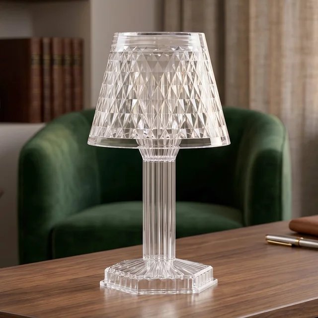 Crystal Table Lamp – Cup Shape LED Bedside Light | Styleva