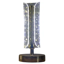 Crystal Table Lamp – Elegant LED Glow with Golden Base