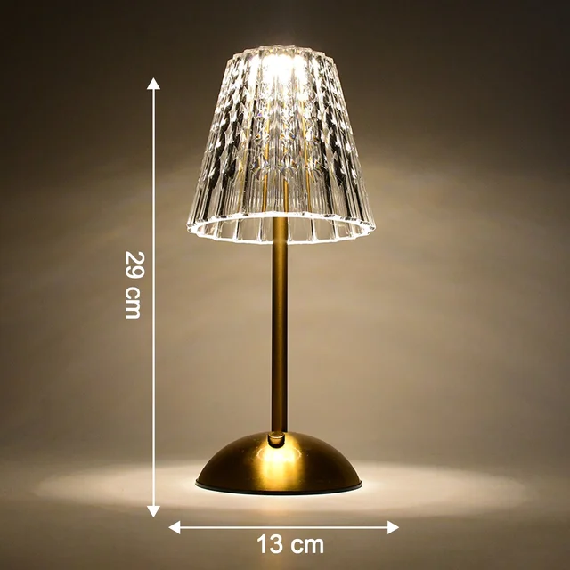 Crystal Table Lamp – Elegant Shade with USB Charging