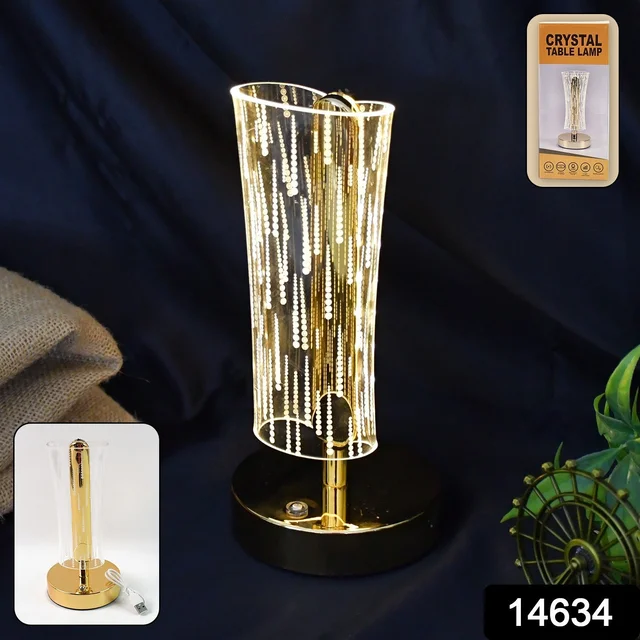 Crystal Table Lamp – Elegant USB Rechargeable LED Glow