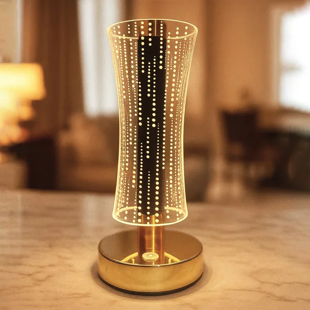 Crystal Table Lamp – Elegant USB Rechargeable LED Glow