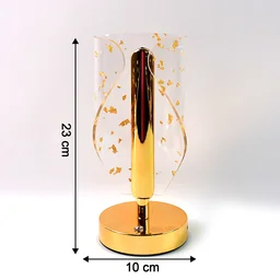 Crystal Table Lamp – Luxury Golden Leaf Design with USB Charging