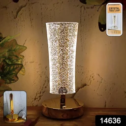 Crystal Table Lamp – Sparkle Design with Golden Base LED