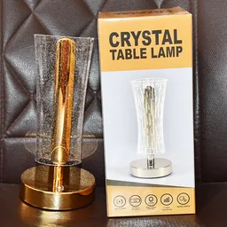 Crystal Table Lamp – Sparkle Design with Golden Base LED