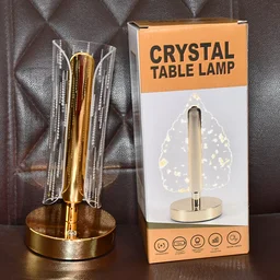 Crystal Table Lamp – Tall Cylinder Shape with USB Charging