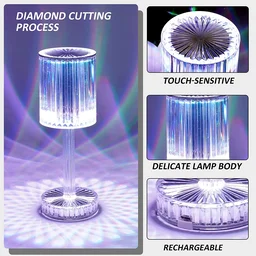Crystal Table Lamp – Touch Control, USB Charging | Tidy Table