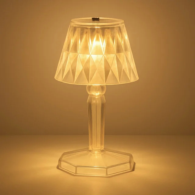 Crystal Table Lamp – Transparent Mini LED Reflection Light | Styleva