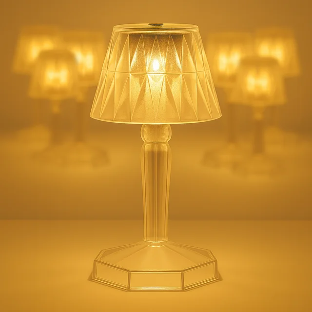 Crystal Table Lamp – Transparent Mini LED Reflection Light | Styleva