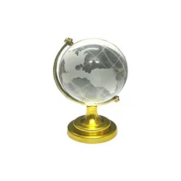 Crystal World Globe with Golden Stand for Desk Decor | Indo Glow