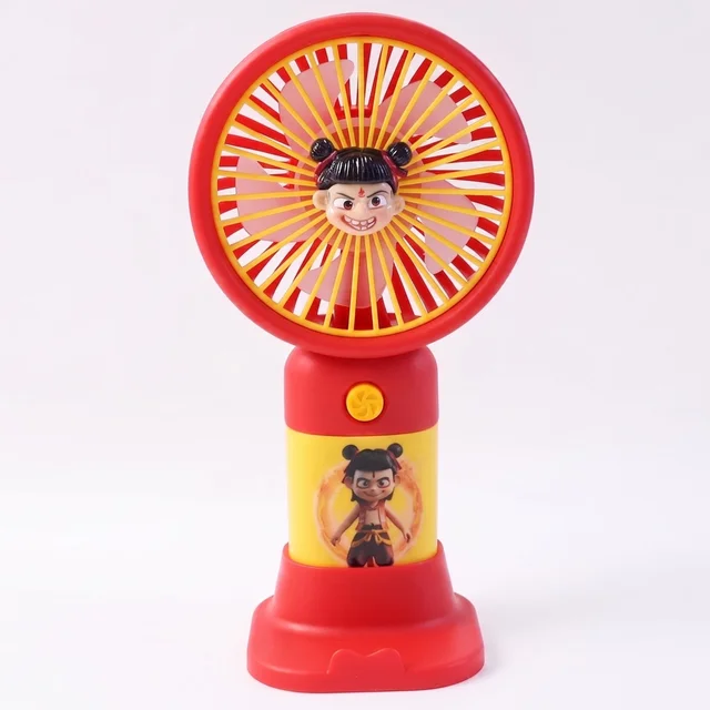 Cute Cartoon Character Mini Fan – Portable & Rechargeable for Kids