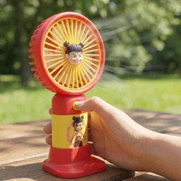 Cute Cartoon Character Mini Fan – Portable & Rechargeable for Kids